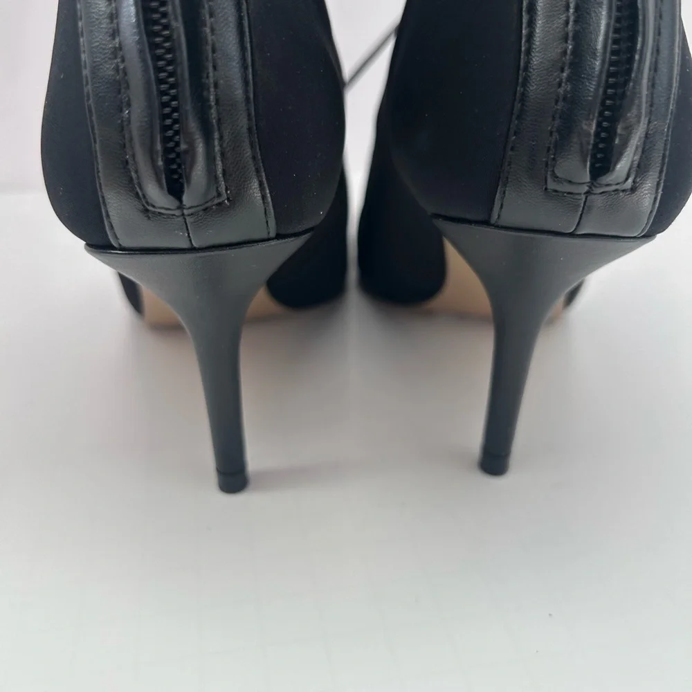 Zara Black Edwardian-Style Lace Up Pointed Heels Boots Size 39 - Picture 6 of 10